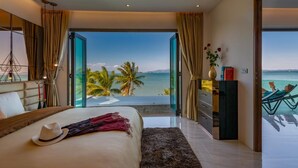 Villa de lujo, 1 cama King size, vista al mar | Ropa de cama de alta calidad y minibar 