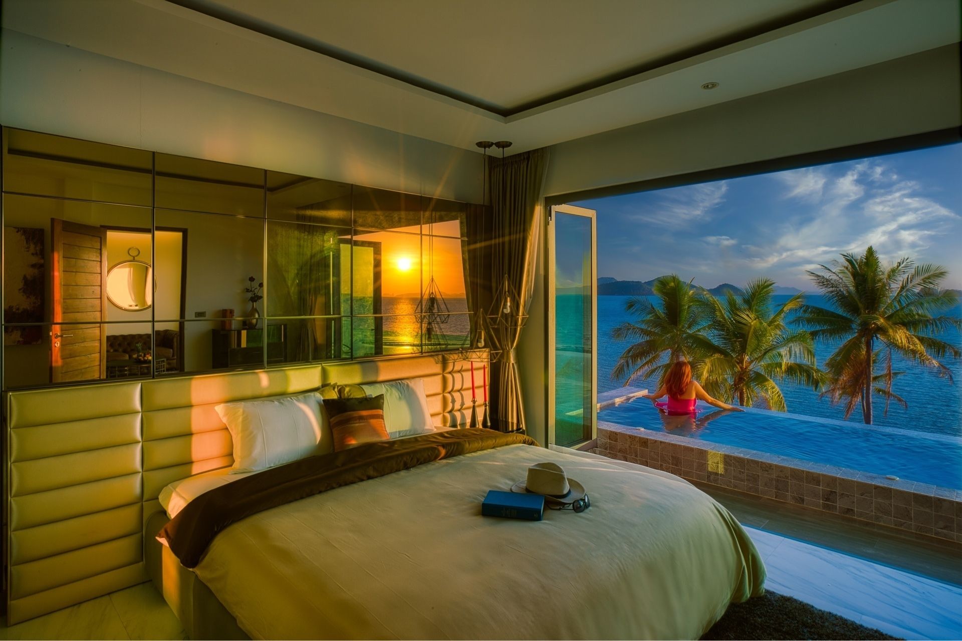 Luxury Villa, 1 Katil Raja (King), Sea View | Peralatan tempat tidur premium, bar mini, peti besi dalam bilik 