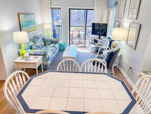 Flat-screen TV - Experience Tilghman Beach and Racquet Club Unit 150! Second Row, Pools, Tennis, Close to Main Street! (North Myrtle Beach)