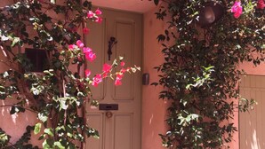 A building entrance with a door, a mailbox, and a small step leading up to the door. - CHARMING T2 IN THE HEART OF THE OLD TOWN - QUIET - 100 M SEA AND MARKET (Antibes)