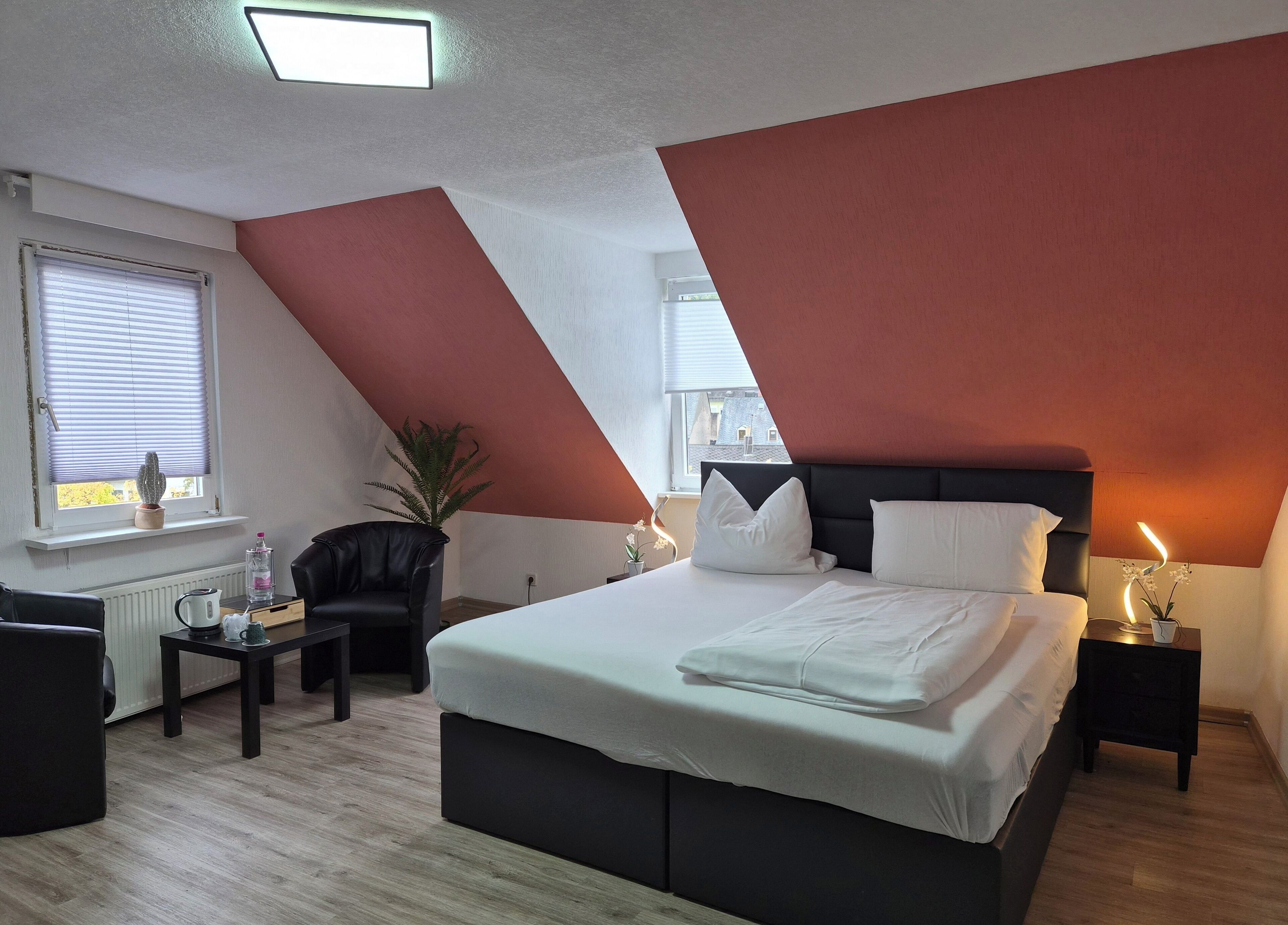 Desk, free WiFi, bed sheets