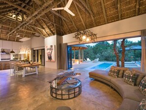 Luxury House | Living area | Flat-screen TV, fireplace - Villa Kudu (Hoedspruit)