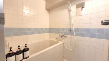 Two room house in front of namba for 5 people-f502 | Bathroom | Combined shower/tub, hair dryer, slippers, towels