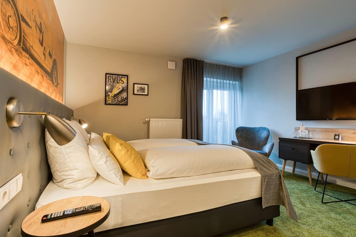 In-room safe, desk, laptop workspace, blackout drapes