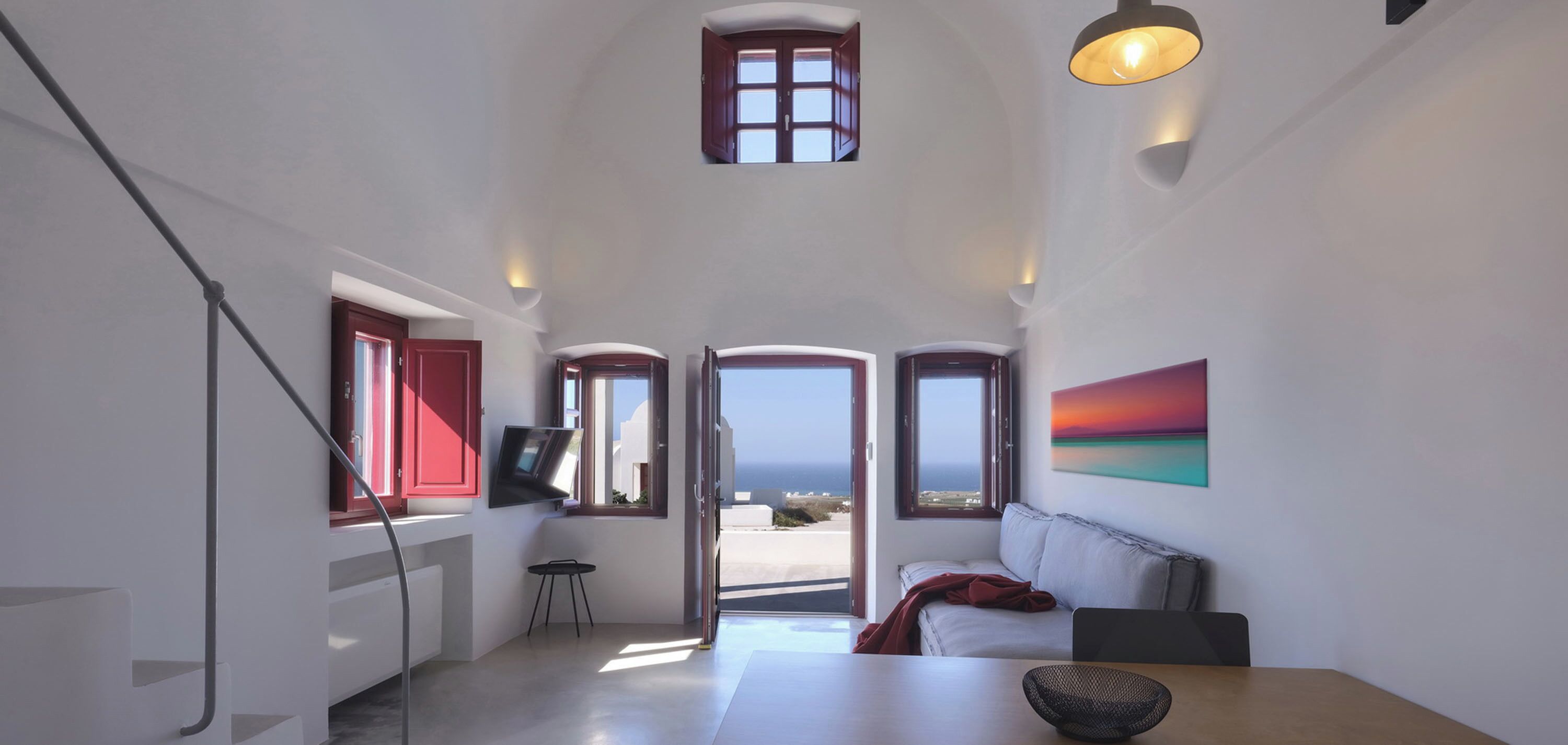 Superior Suite Two Bedrooms Sea View with Plunge Pool | 起居区 | 43-英寸纯平电视（配备卫星频道）