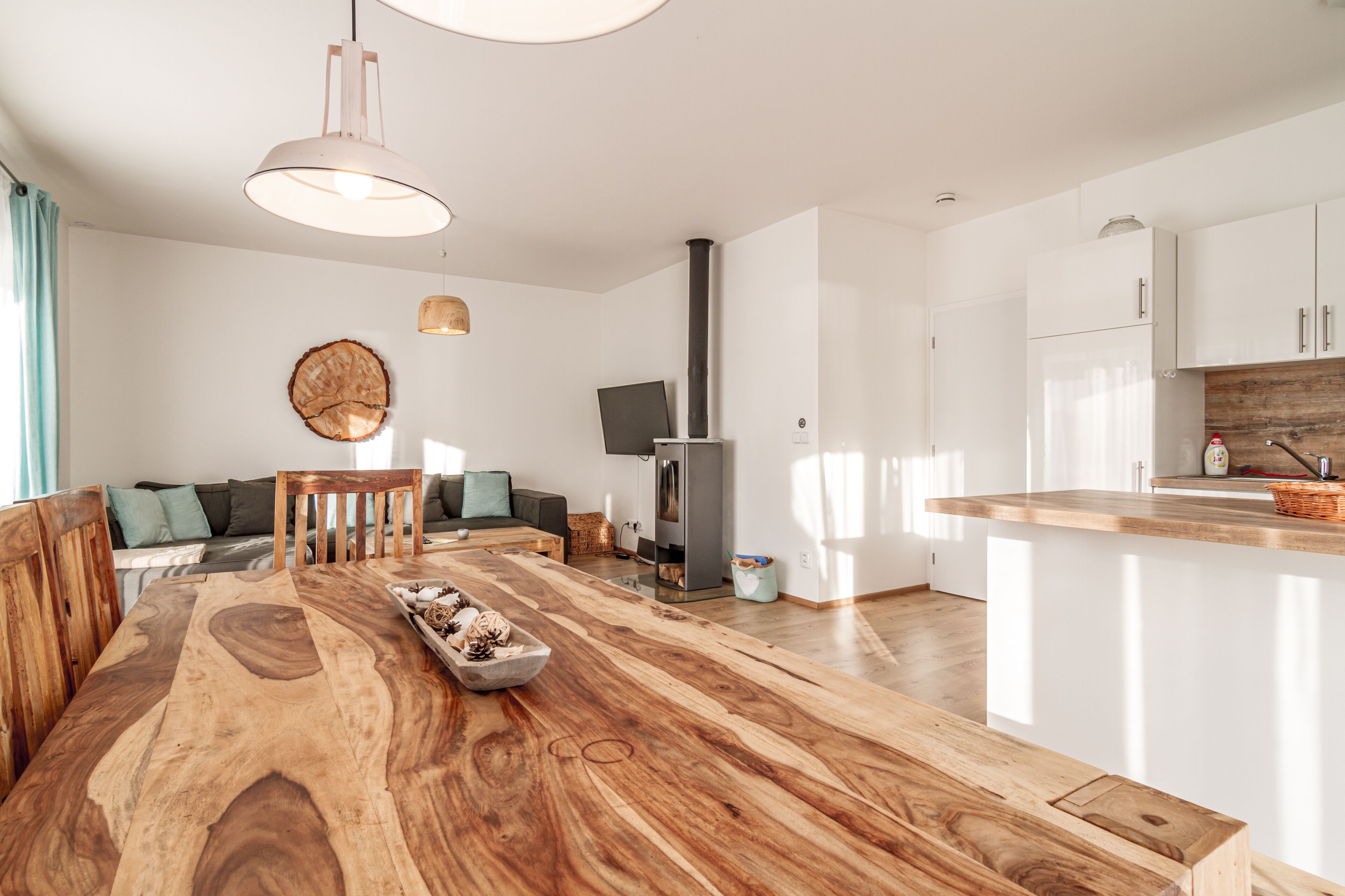 Deluxe-Haus, 4 Schlafzimmer, Sauna (HOUSE 4) | Essbereich im Zimmer