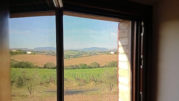 Vue sur la campagne depuis l’hébergement