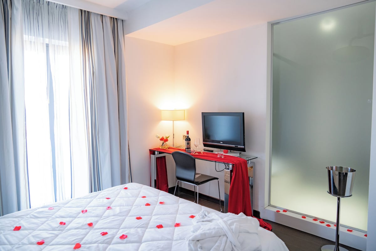 Hypo-allergenic bedding, down duvets, minibar, in-room safe