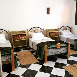 Blackout curtains, free WiFi, bed sheets