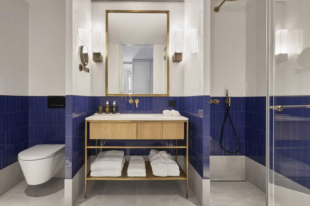 shower, free toiletries, hair dryer, bathrobes