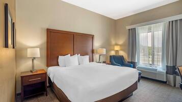 Individually furnished, desk, laptop workspace, blackout curtains