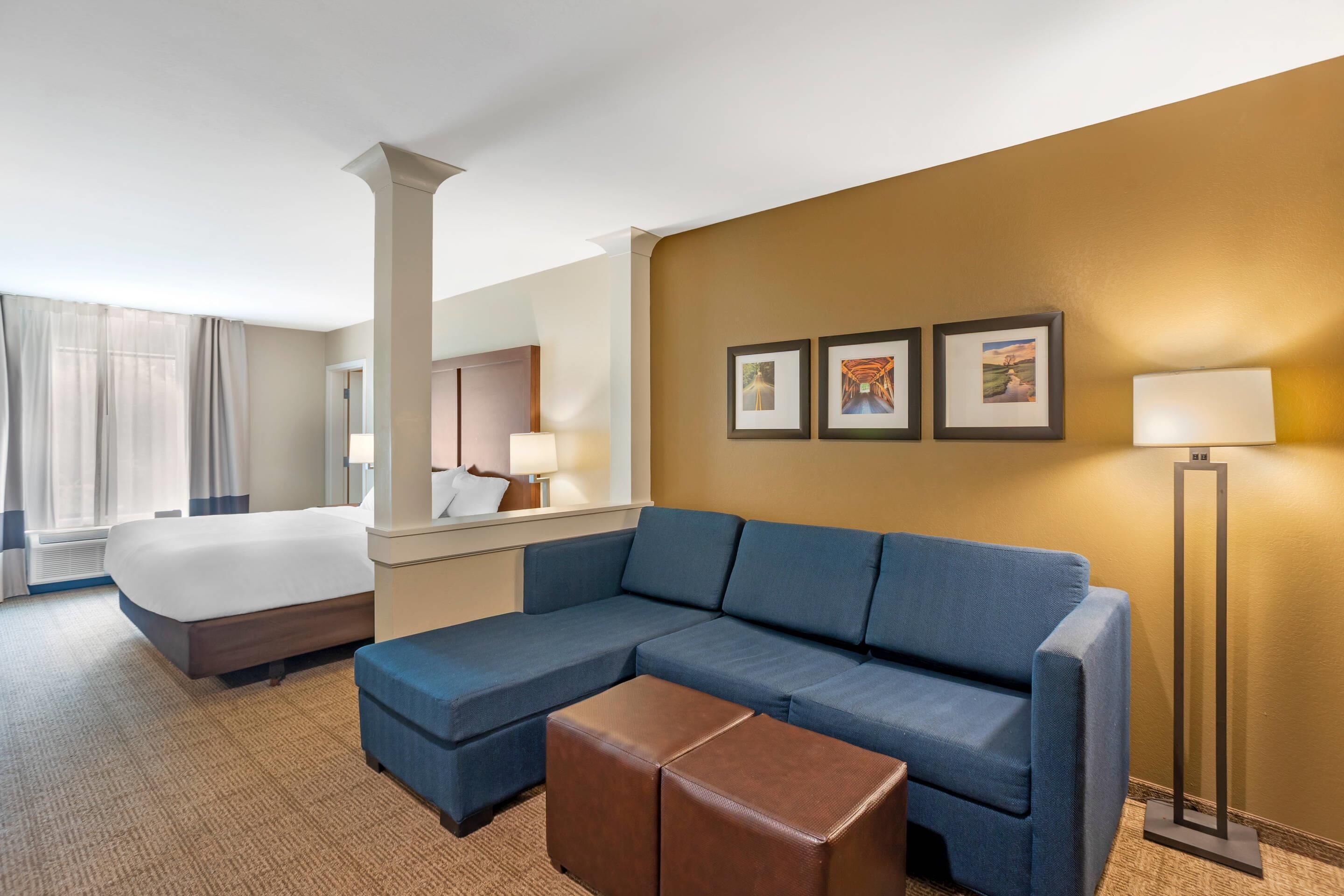 individually furnished, desk, laptop workspace, blackout curtains