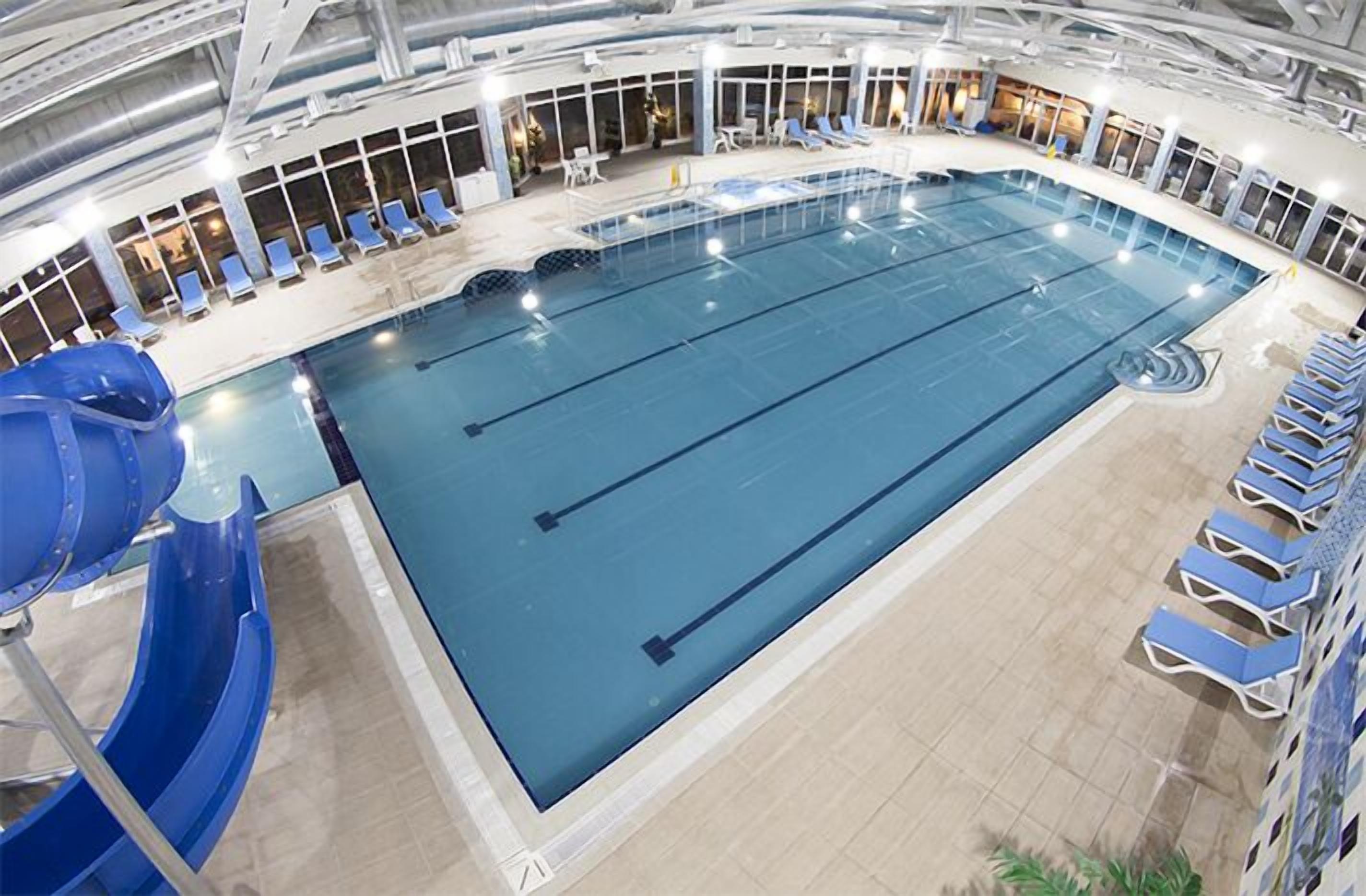 2 indoor pools, seasonal outdoor pool, pool umbrellas, sun loungers