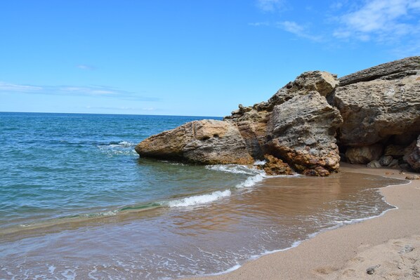 Playa en los alrededores y camastros