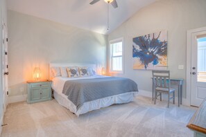 3 bedrooms, memory-foam beds, iron/ironing board, travel cot