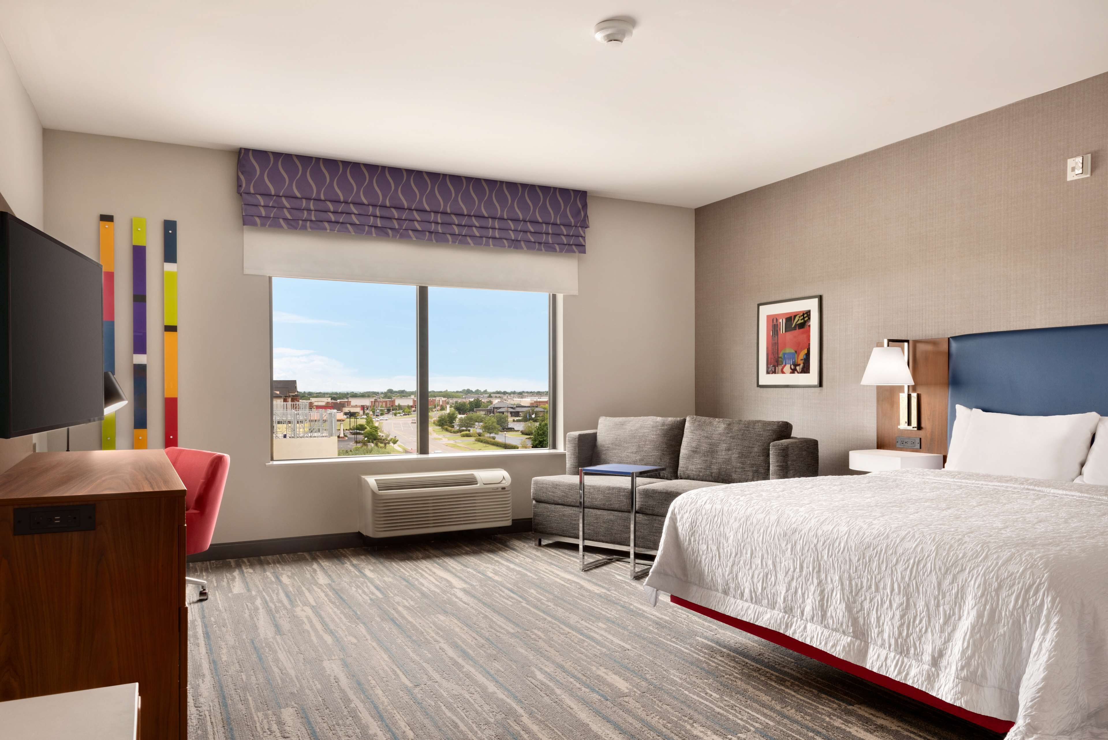 room, 1 king bed with sofa bed, accessible (mobility & hearing) | in-room safe, desk, laptop workspace, bed sheets