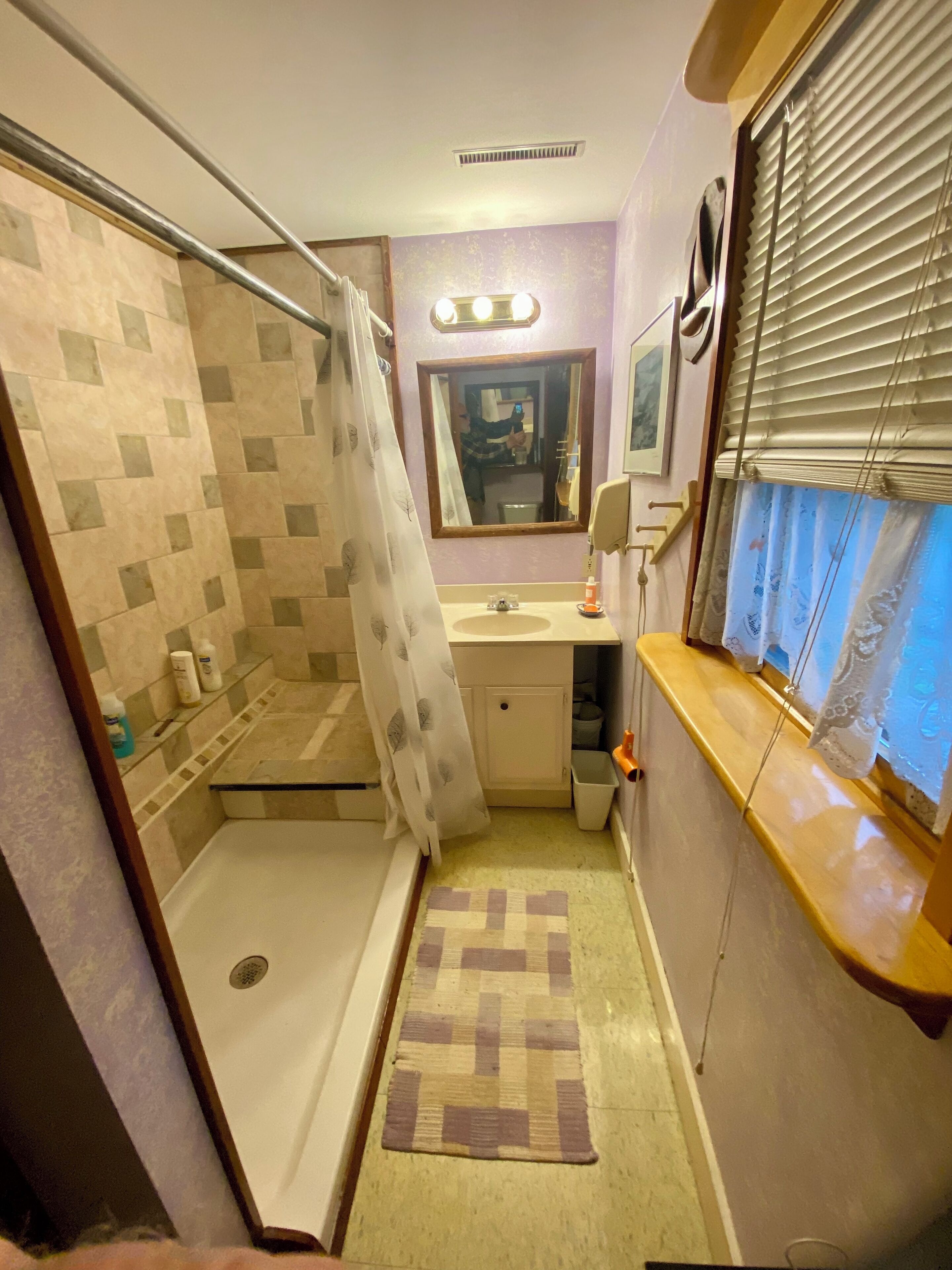 Full size bathroom walk-in shower