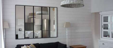 TV, DVD player, books