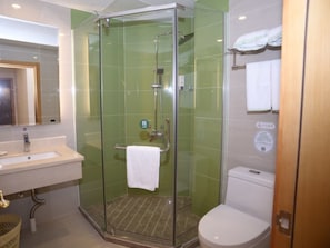 Shower, hair dryer - GreenTree Inn Zhongshan West District Fuhua Road Hotel (Zhongshan)