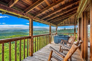 Outdoor spa tub - "Nestled in the Mountains" with Unbelievable Views (Sevierville)