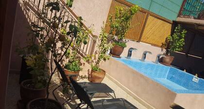 Chambre double ou lits jumeaux avec piscine sur le toit Ă Marrakech