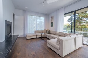 Penthouse (Mineral Springs) | Khu phòng khách | TV màn hình phẳng, lò sưởi 