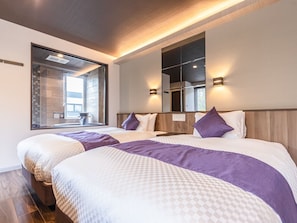 Chambre Standard avec lits jumeaux, 2 chambres, non-fumeur (western style room with open-air bath)
