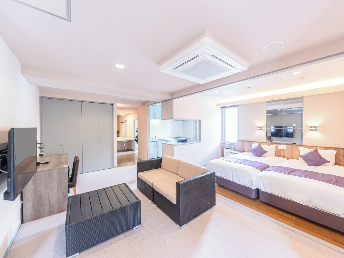 modern western suite japanese western room with open-air bath, non-smoking | 1 bedroom, in-room safe, blackout curtains, free wifi