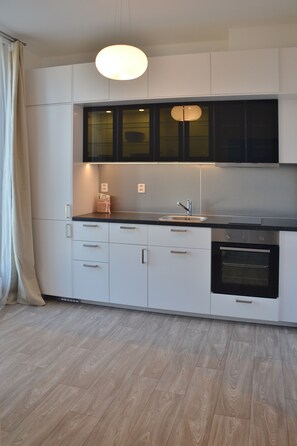 Fridge, oven, stovetop, electric kettle - Apartments Reunion (Ceská Lípa)