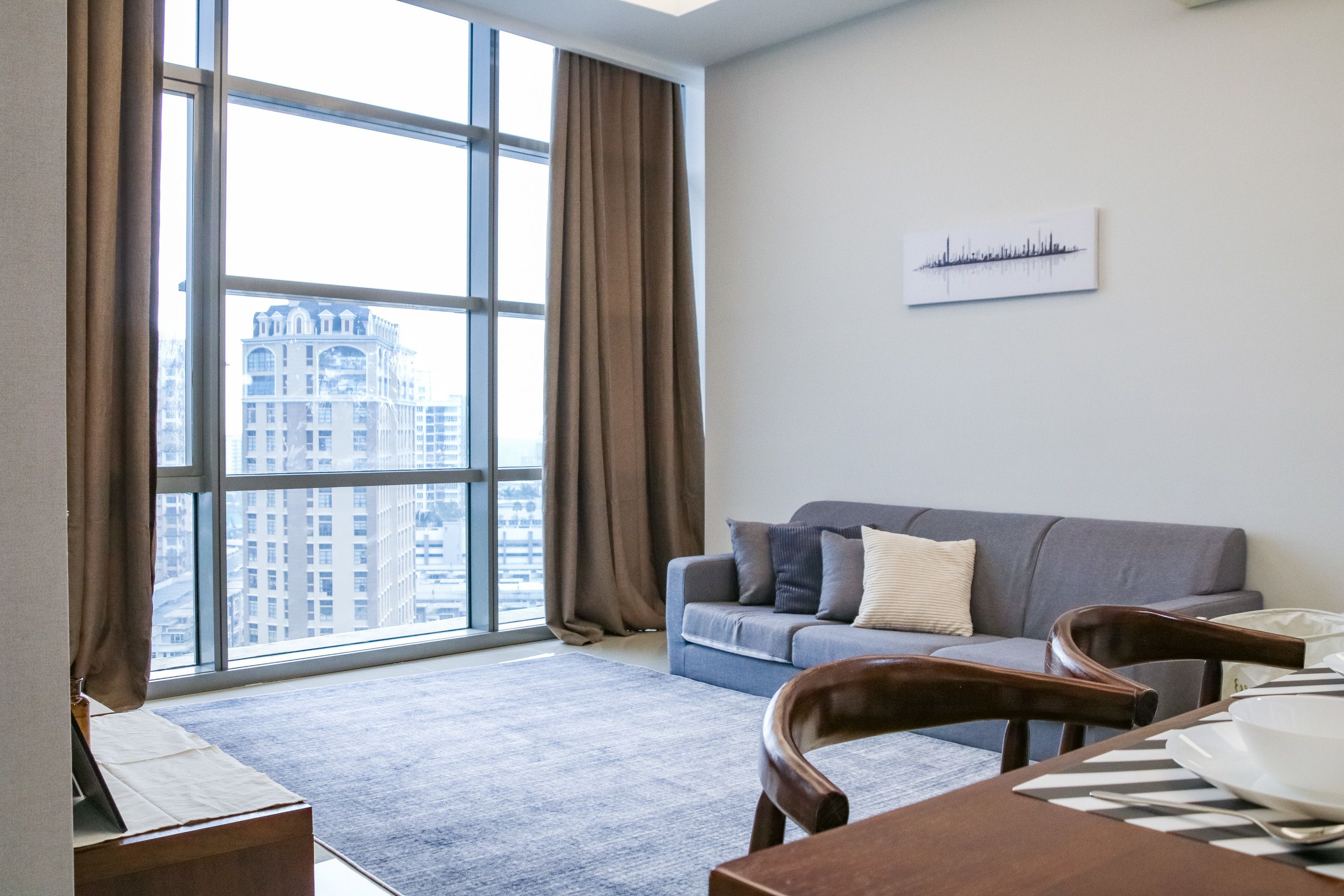 Executive Apartment, 2 Bedrooms, Non Smoking, City View | Living area | LCD TV