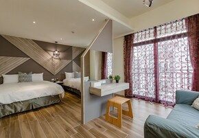 Classic Quadruple Room, 2 Double Beds, Balcony | Individually decorated, individually furnished, desk, free WiFi