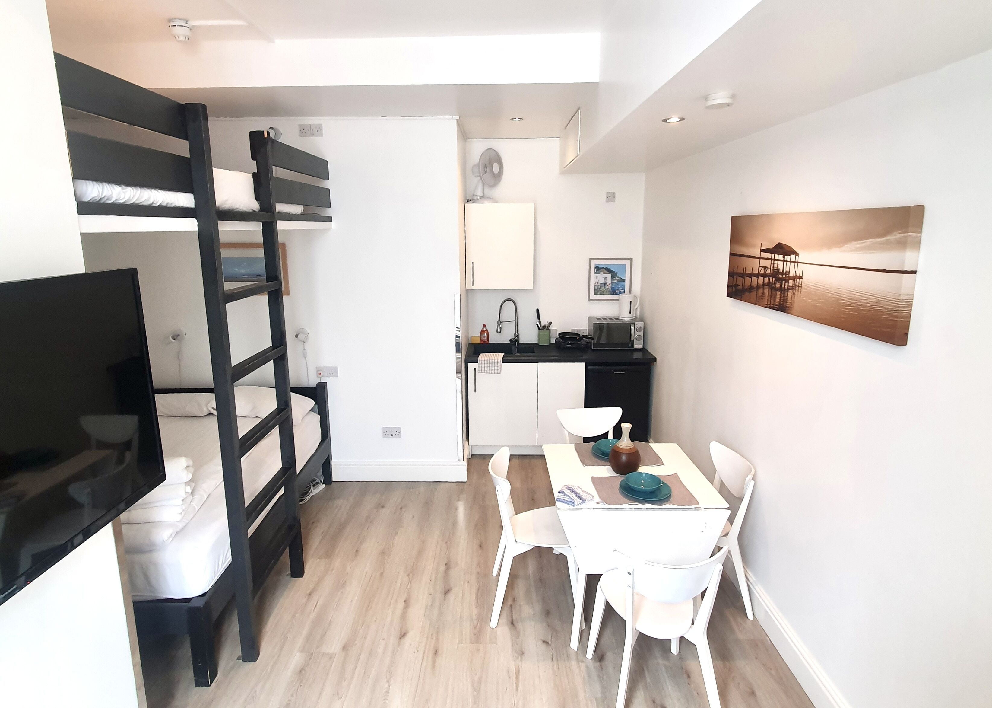 studio with sofa bed | living area | flat-screen tv