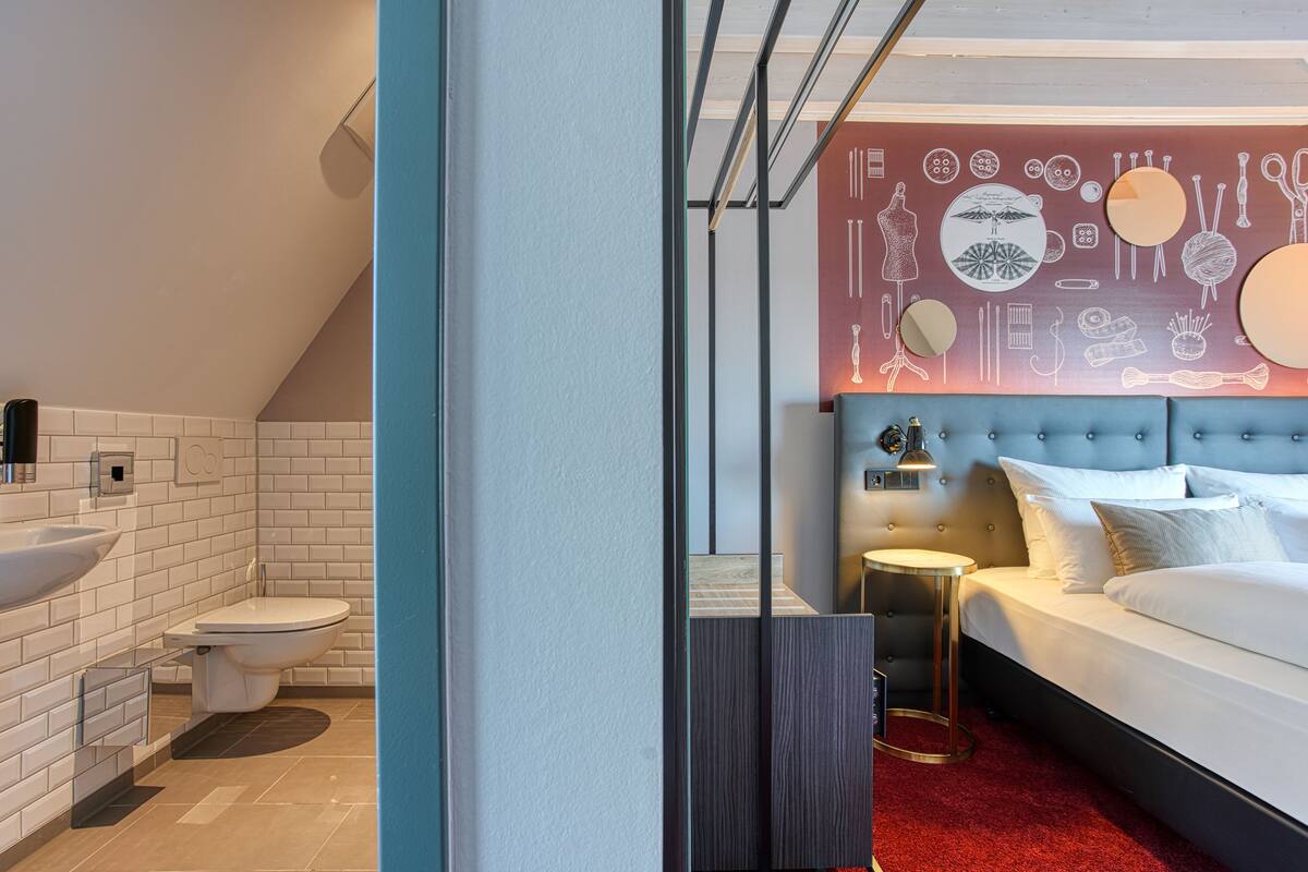 superior apartment | in-room safe, desk, laptop workspace, blackout curtains