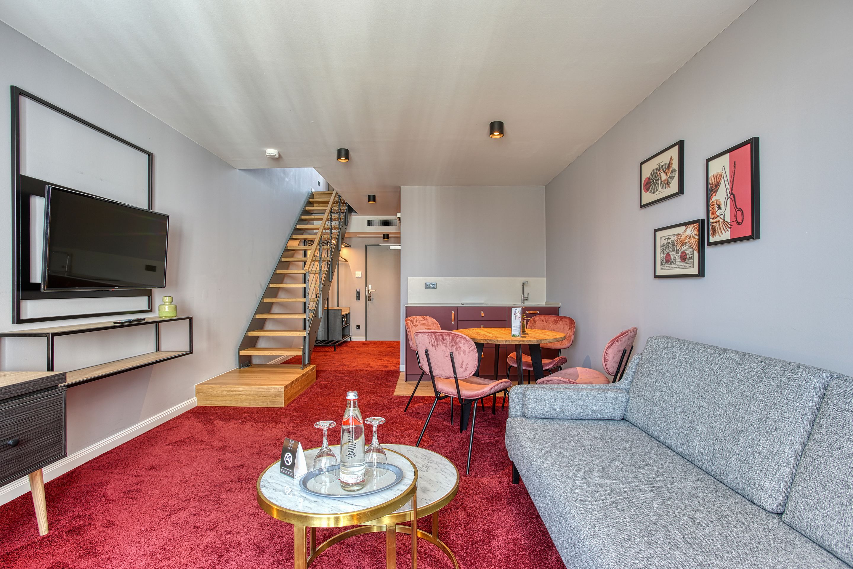 superior apartment | in-room safe, desk, laptop workspace, blackout curtains