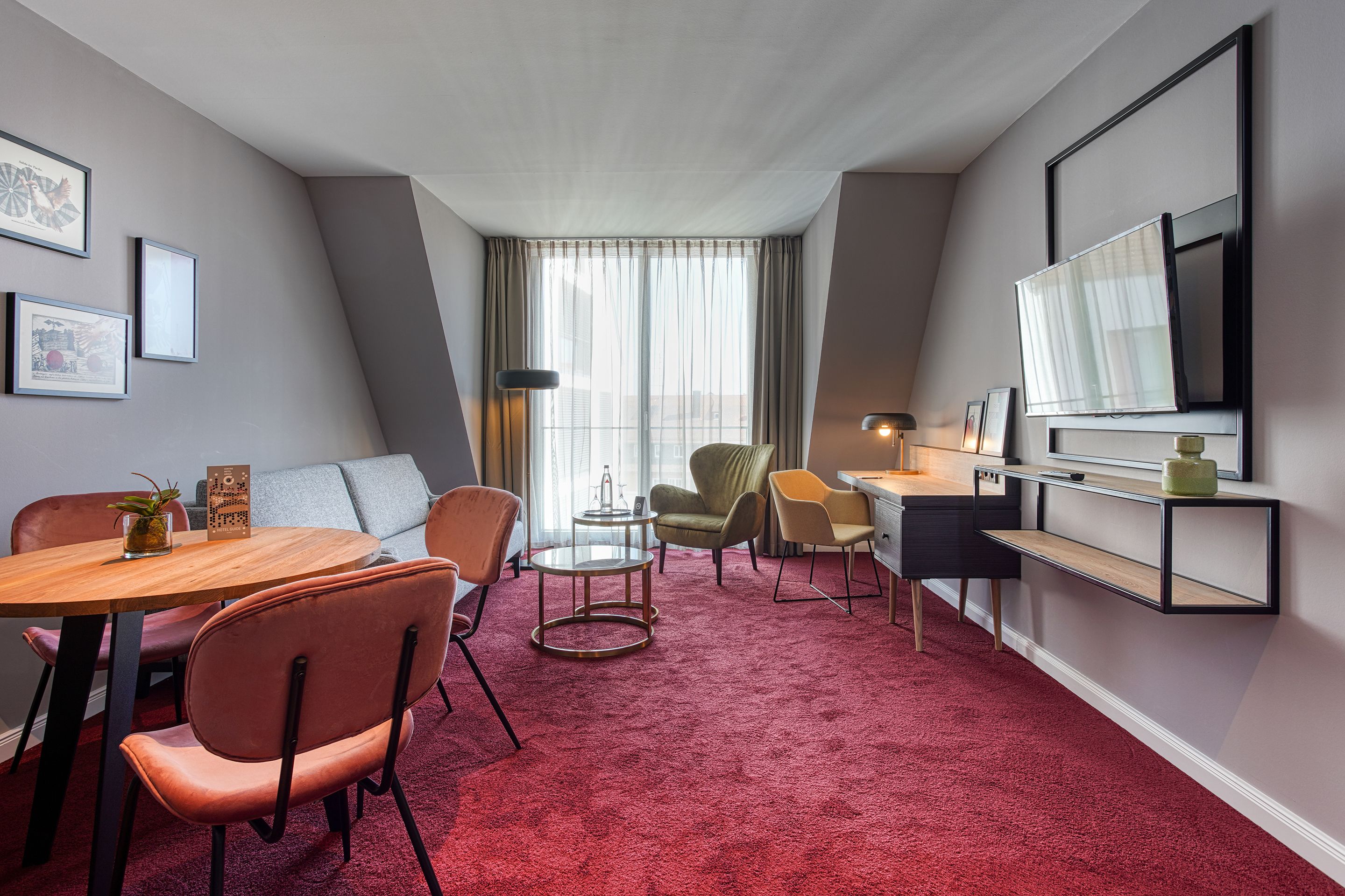 superior apartment | in-room safe, desk, laptop workspace, blackout curtains