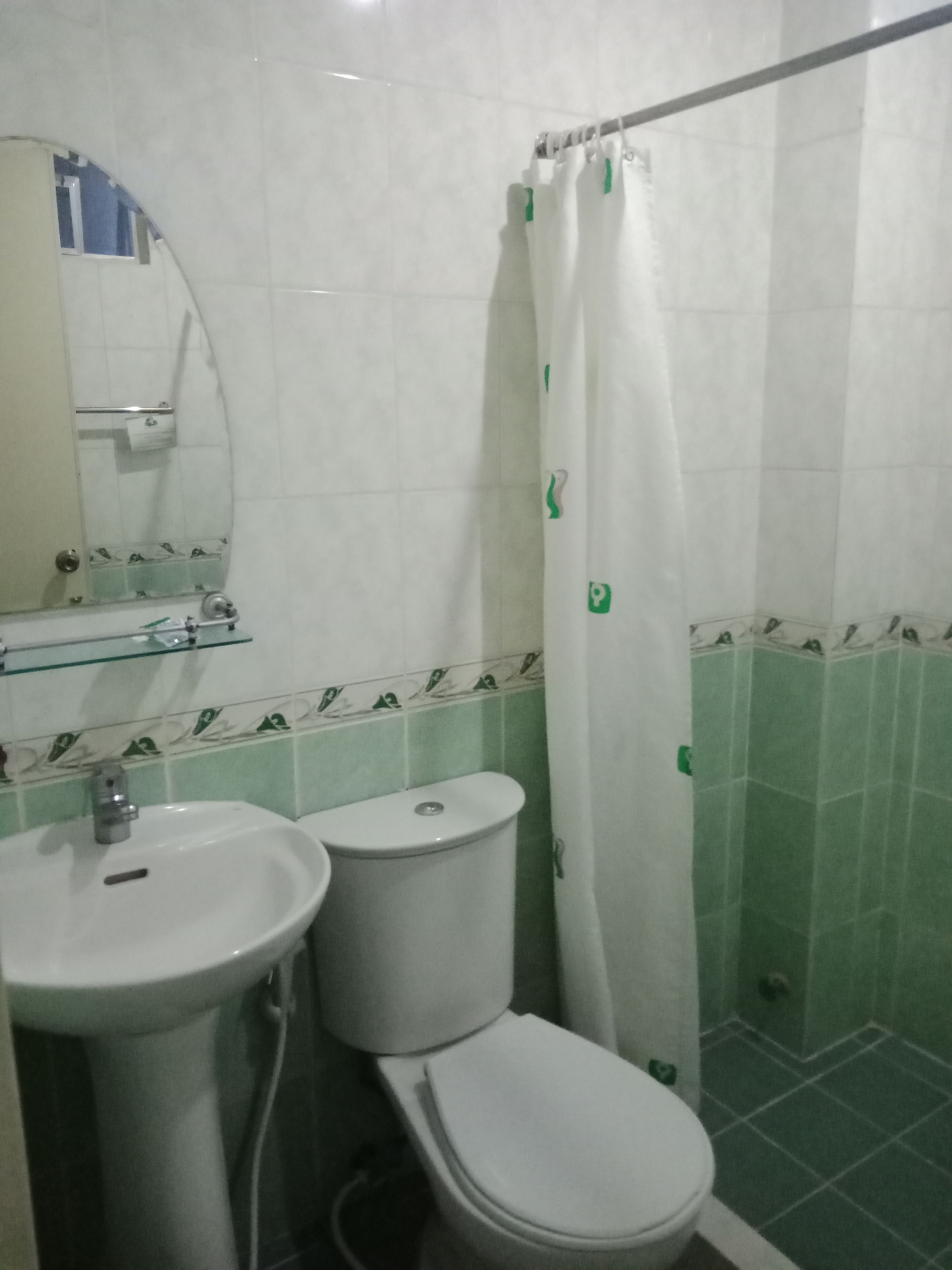 shower, free toiletries, bidet, towels