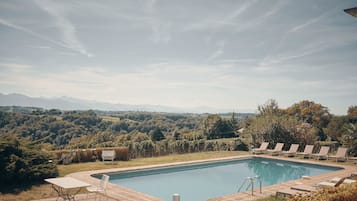 AuĂenpool (je nach Saison geöffnet), Sonnenschirme, LiegestĂŒhle