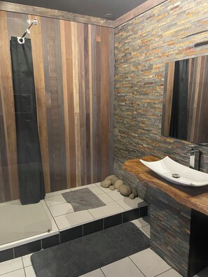Bathtub, hair dryer, toilet paper