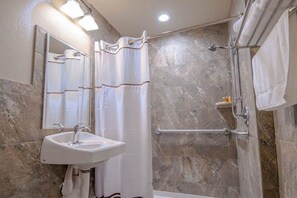 Bathroom shower - The Gator Den Motel (Dunnellon)