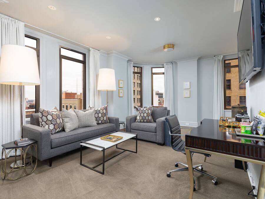 Classic Suite, 1 King Bed, City View | Living area | Flat-screen TV, Netflix