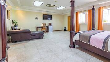 Blackout curtains, iron/ironing board, free WiFi, bed sheets