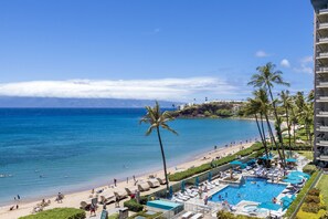 A heated pool - Whaler on Kaanapali Beach Oceanfront Corner Luxury 2 Bdrm w/ wrap around lanai!! (Lahaina)