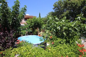 Outdoor pool - Apartment with garden, view of vineyards and hills. (Beaumes-De-Venise)