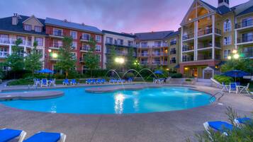 Outdoor pool, open 7:00 AM to 11:00 PM, sun loungers