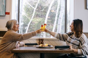 Breakfast, lunch and dinner served