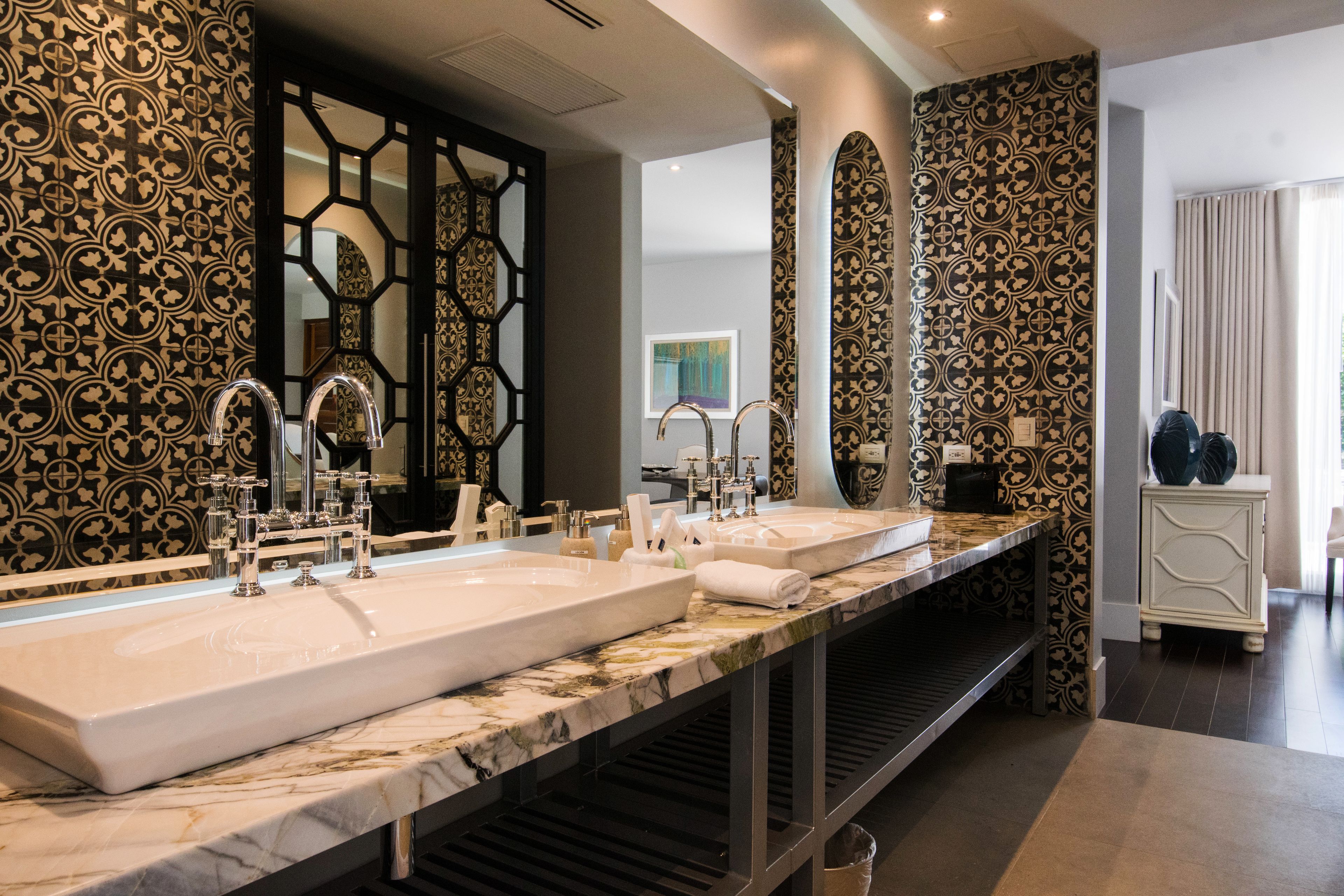 luxury suite, 1 king bed | bathroom | free toiletries, hair dryer, bathrobes, slippers