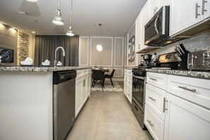 Microwave, oven, stovetop, dishwasher