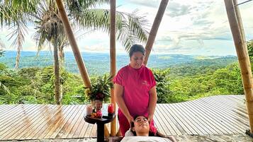 Hot tub, steam room, body treatments, aromatherapy, hot stone massages