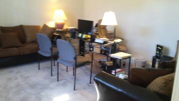TV, fireplace, offices