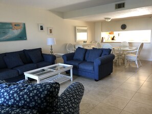 TV, DVD player, books, video library